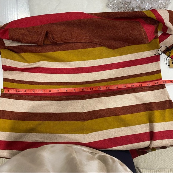 MAREE POUR TOI Striped Fit & Flare Midi Sweater Dress In Rust 12/14 NWT - Picture 9 of 12